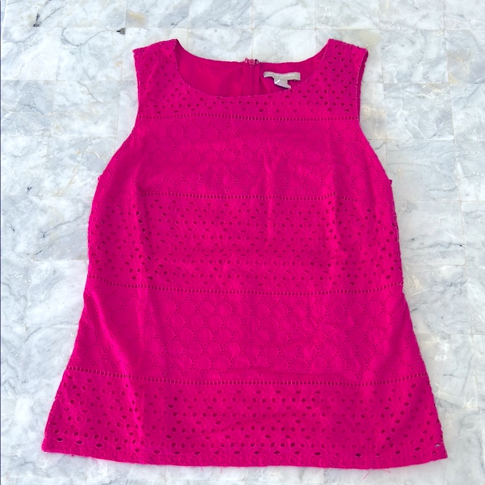 Banana Republic Pink Sleeveless Eyelet Top